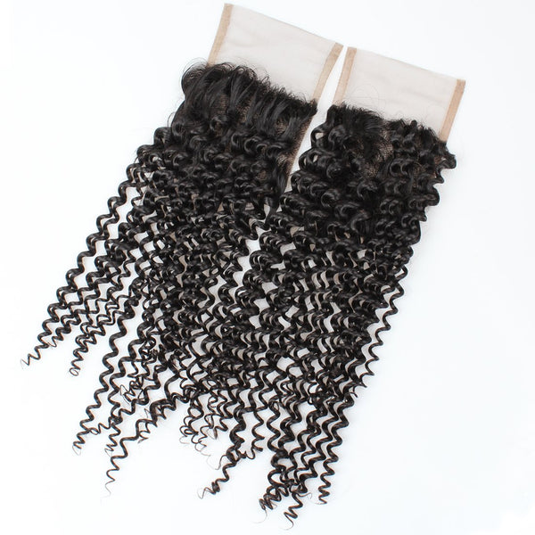 Easy Hair 10A Grade Brazilian Virgin Human Hair Kinky Curly 4 Bundles With Lace Closure - Easy Hair