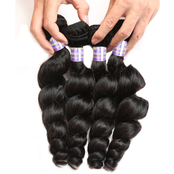 Easy Hair 10A Indian Loose Wave Virgin Hair 4 Bundles With 13*4 Lace Frontal Closures - Easy Hair