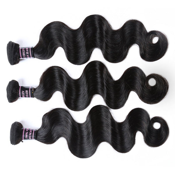 Easy Hair Virgin Human Hair Malaysian Body Wave Hair 3pcs/Lot Natural Color - Easy Hair