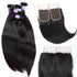 Easy Hair 10A Virgin Brazilian Virgin Hair Straight 4 Bundles With Closure Unprocessed Human Hair Bundles - Easy Hair