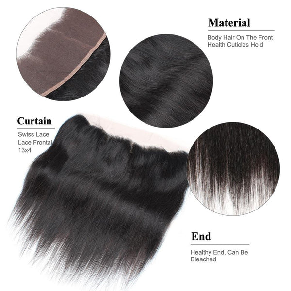 Easy Hair 13*4 Ear To Ear Lace Frontal Indian Virgin Hair Straight Lace Closure - Easy Hair