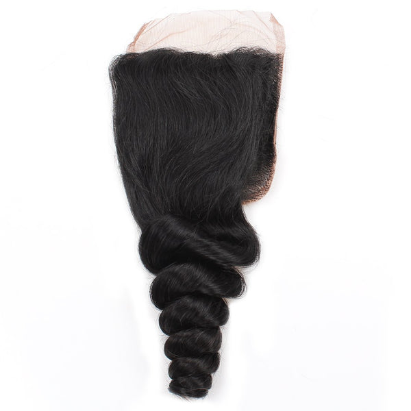 Easy Hair 10A Brazilian Virgin Human Hair Loose Wave 4 Bundles With Closure - Easy Hair