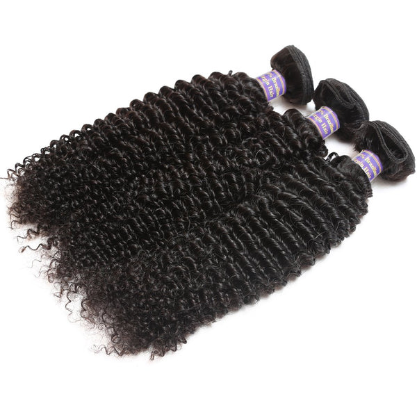 Easy Hair 10A Unprocessed Indian Kinky Curly Human Hair 3 Bundles With Lace Closure - Easy Hair