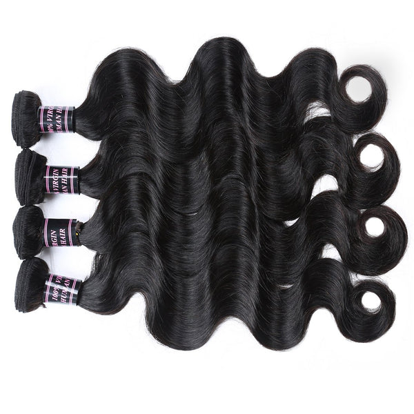 Easy Hair Extensions Malaysian Virgin Human Hair Body Wave Hair 4 Bundles - Easy Hair