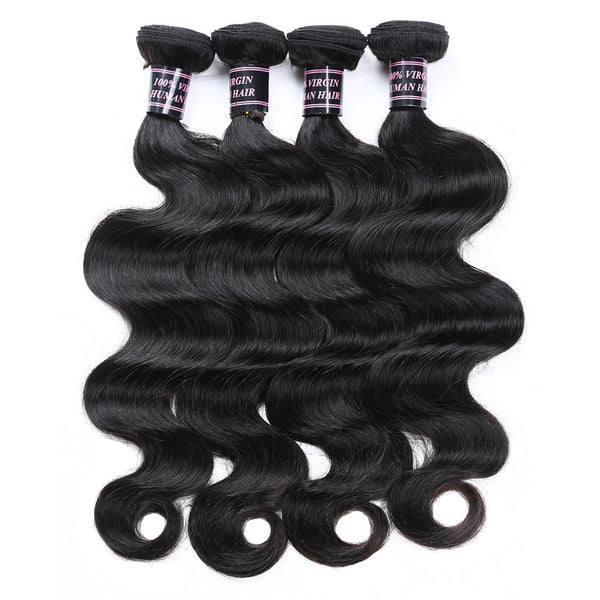 Easy Hair Extensions Malaysian Virgin Human Hair Body Wave Hair 4 Bundles - Easy Hair