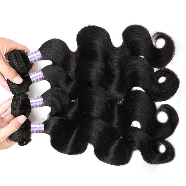 Easy Hair 10A Body Wave Peruvian Virgin Hair 4 Bundles with 13x4 Lace Frontals Closure - Easy Hair