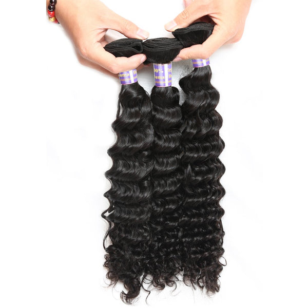 Easy Hair 10A  Brazilian Virgin Hair Deep Wave 4 Bundles With Closure - Easy Hair