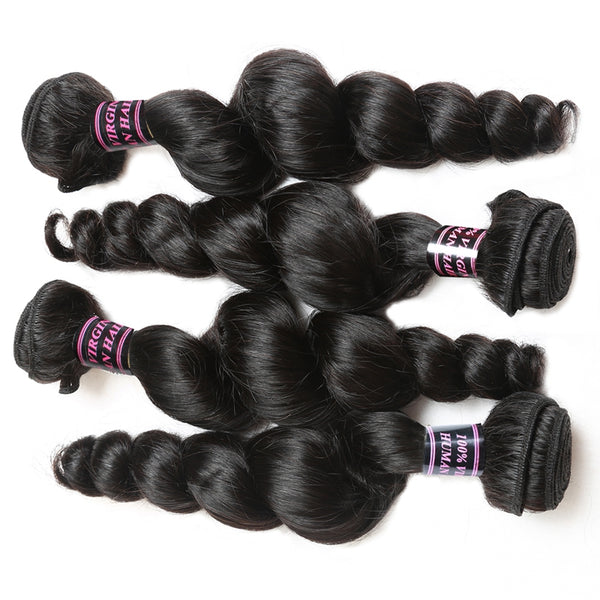 Easy Hair Brazilian Virgin Hair Loose Wave Hair Weave Bundles 4pcs/Lot - Easy Hair