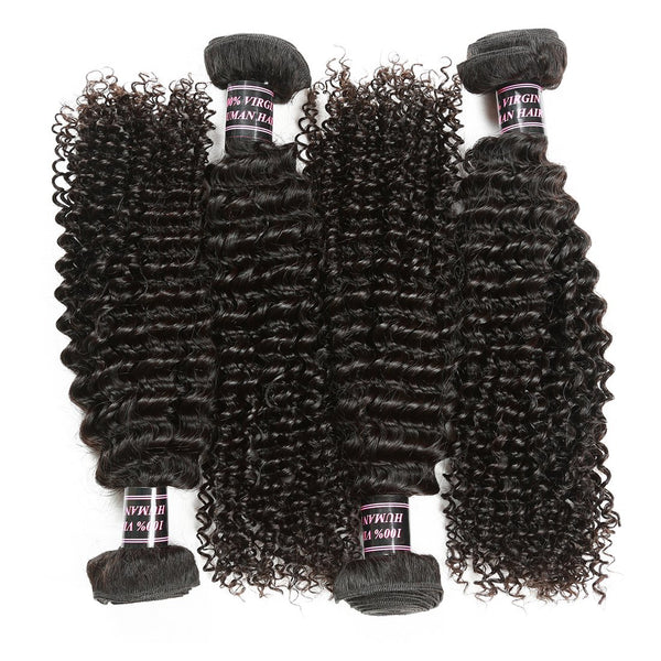 Easy Hair Brazilian Kinky Curly Virgin Human Hair Weave 4 Bundles - Easy Hair