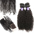 Easy Hair 10A Indian Kinky Curly Virgin Hair 4 Bundles With Lace Closure Human Hair - Easy Hair