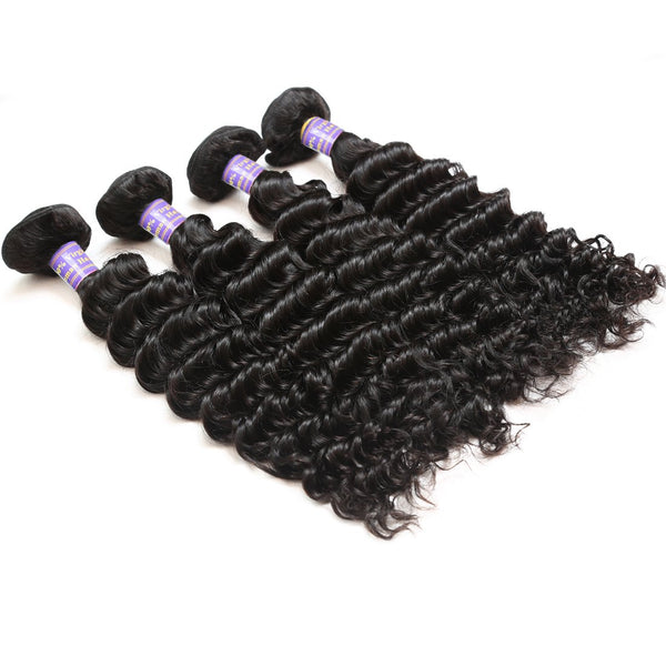 Easy Hair 10A High Quality Natural Indian Deep Wave Human Virgin Hair 4 Bundles - Easy Hair