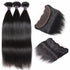 Easy Hair 8A Brazilian Virgin Straight Hair 3 Bundles With Lace Frontal Closure - Easy Hair