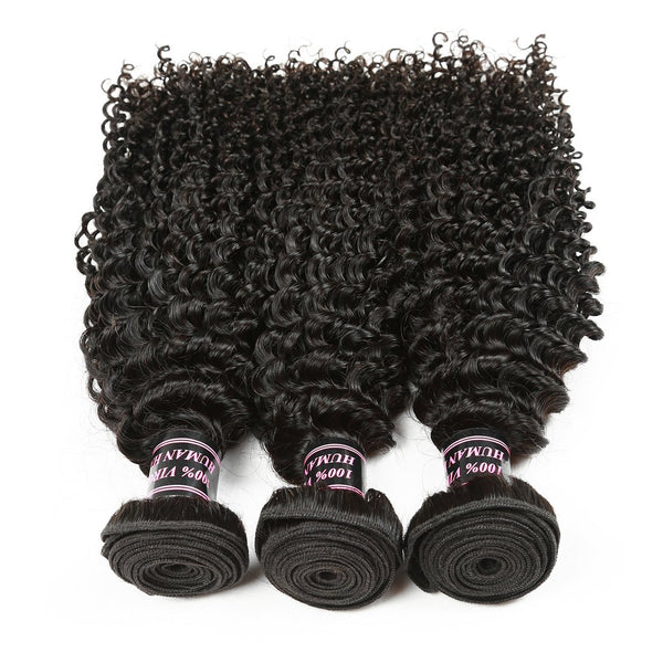 Easy Hair Kinky Curly Brazilian Virgin Human Hair Weave 3 Bundles - Easy Hair
