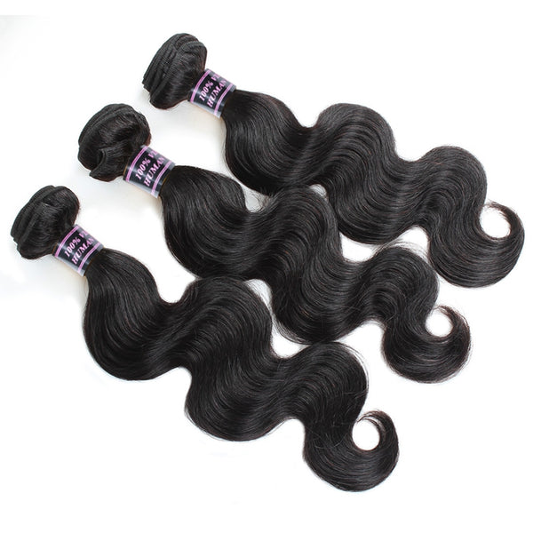 Easy Hair Virgin Human Hair Malaysian Body Wave Hair 3pcs/Lot Natural Color - Easy Hair