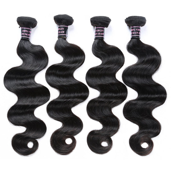 Easy Hair Indian Virgin Hair Body Wave 4 Bundles Human Hair Weave - Easy Hair
