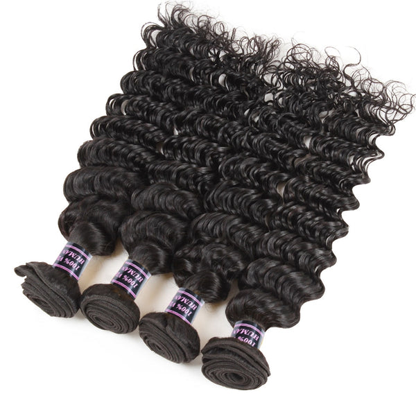 Easy Hair Indian Deep Wave Virgin Hair Deep Wave Human Hair 4 Bundles - Easy Hair