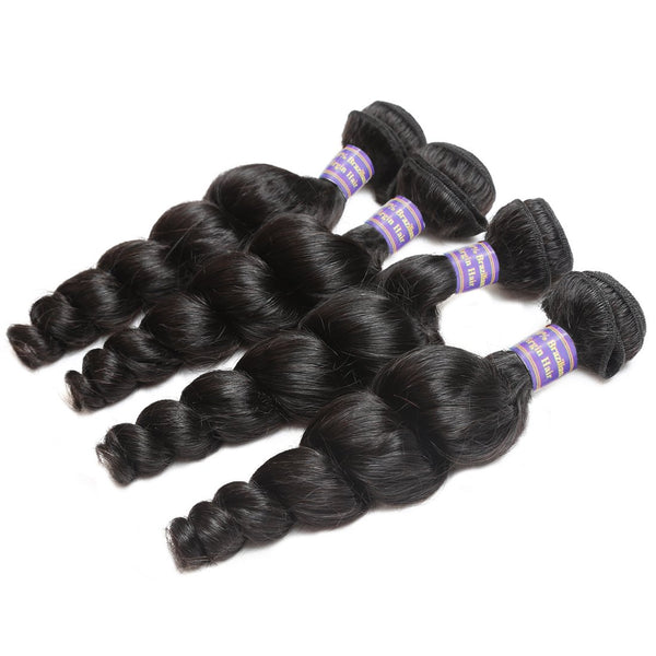 Easy Hair 10A High Quality Peruvian Virgin Human Hair 100% Virgin Human Loose Wave Hair 4pcs/lot - Easy Hair