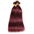 Easy Hair Burgundy Ombre 99J Dark Wine Red Straight Hair Malaysian Human Hair 3 Bundles - Easy Hair