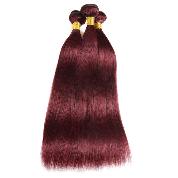 Easy Hair Burgundy Ombre 99J Dark Wine Red Straight Hair Peruvian Human Hair 3 Bundles - Easy Hair