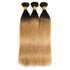 Easy Hair Ombre T1B/27 Peruvian Virgin Straight Wave Human Hair Extensions 3 Bundles With 4*4 Lace Closure - Easy Hair