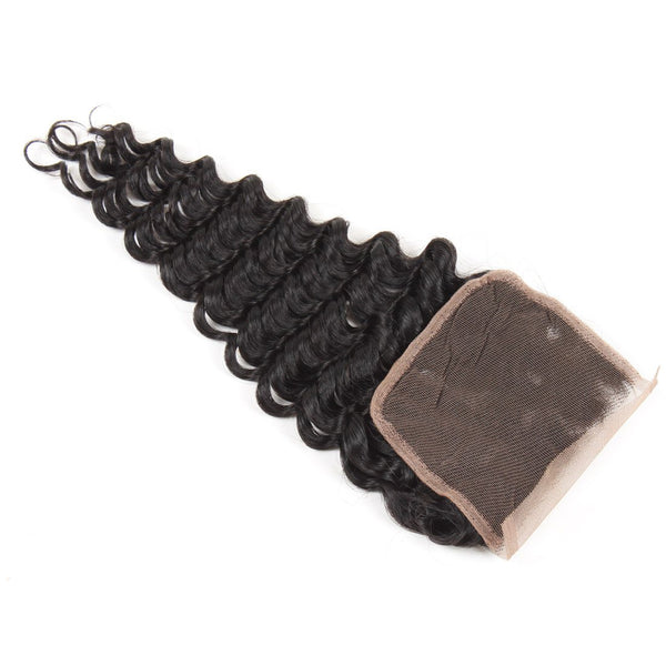 Easy Hair Indian Lace Closure 4*4 Deep Wave Human Hair Lace Closure - Easy Hair