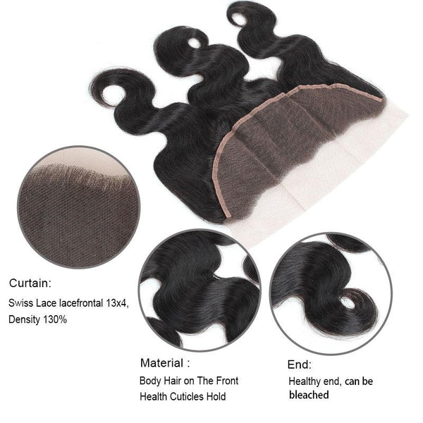 Easy Hair 10A Malaysian Body Wave Virgin Hair 3 Bundles With 13x4 Lace Frontal Closure - Easy Hair