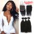 Easy Hair Peruvian Kinky Curly Human Hair 3 Bundles With Lace Closure - Easy Hair