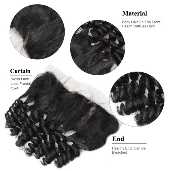 Easy Hair Indian Virgin Hair Loose Wave Lace Frontal 13*4 Ear To Ear Lace Closure 1 Piece - Easy Hair